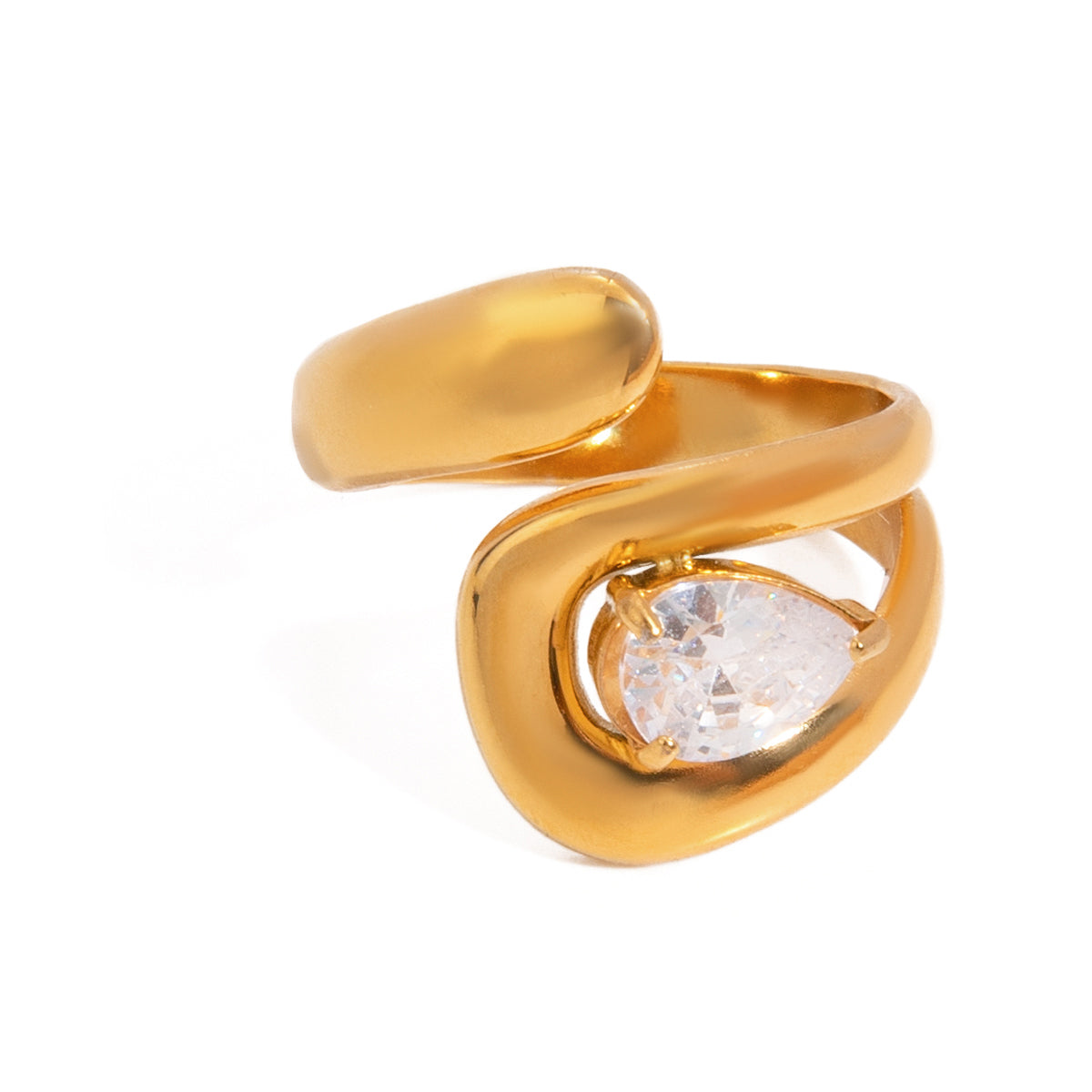 Guterrie Anel Dourado Lágrima